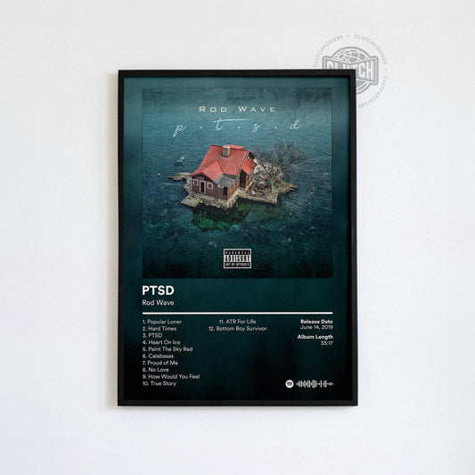 Rod Wave 'PTSD' Album Poster