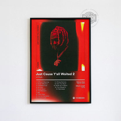Lil Durk 'Just Cause Y'all Waited 2' Red Album Poster