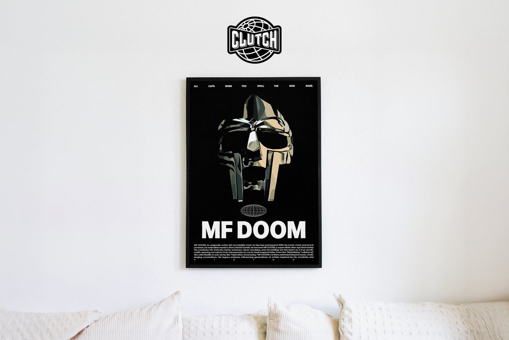 MF DOOM 'Masked Villain' B&W Poster