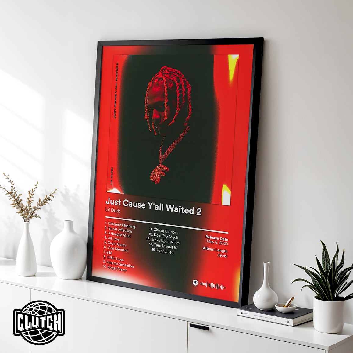 Lil Durk 'Just Cause Y'all Waited 2' Red Album Poster