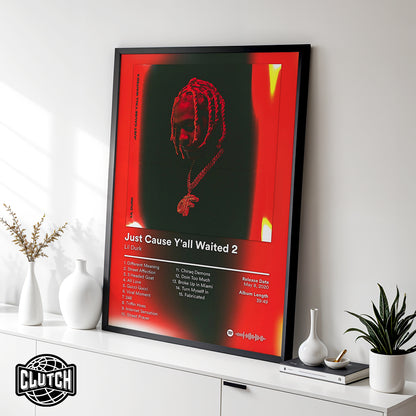 Lil Durk 'Just Cause Y'all Waited 2' Red Album Poster