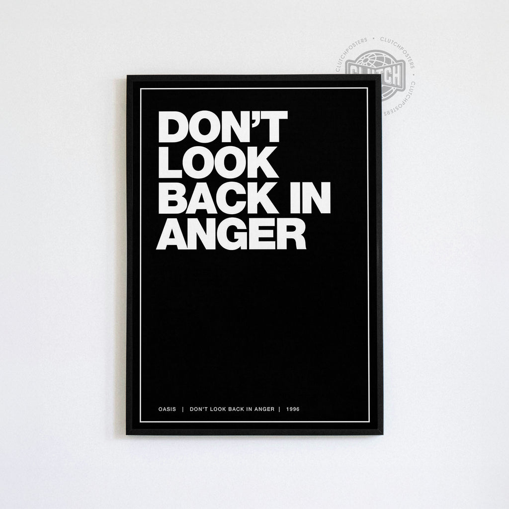 Oasis 'Don't Look Back In Anger' Lyric Poster
