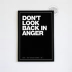 Oasis 'Don't Look Back In Anger' Lyric Poster