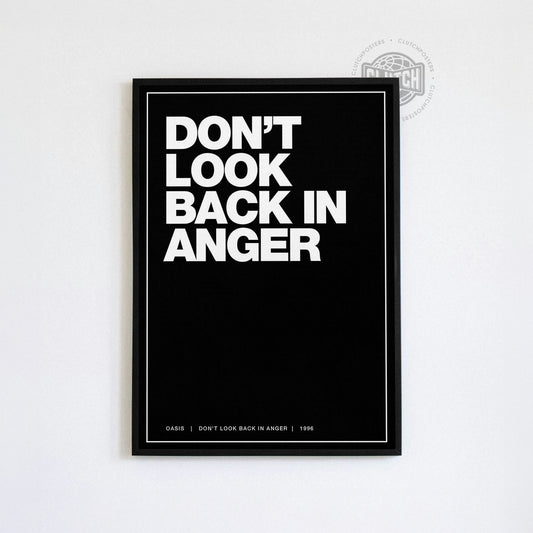 Oasis 'Don't Look Back In Anger' Lyric Poster