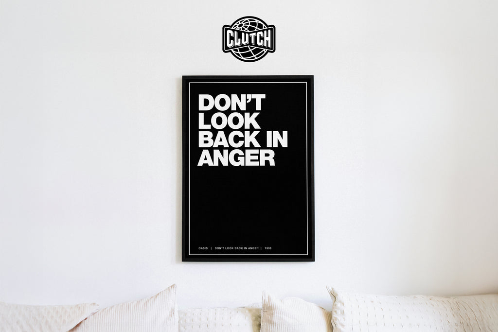 Oasis 'Don't Look Back In Anger' Lyric Poster