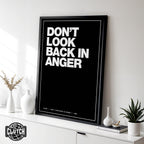 Oasis 'Don't Look Back In Anger' Lyric Poster