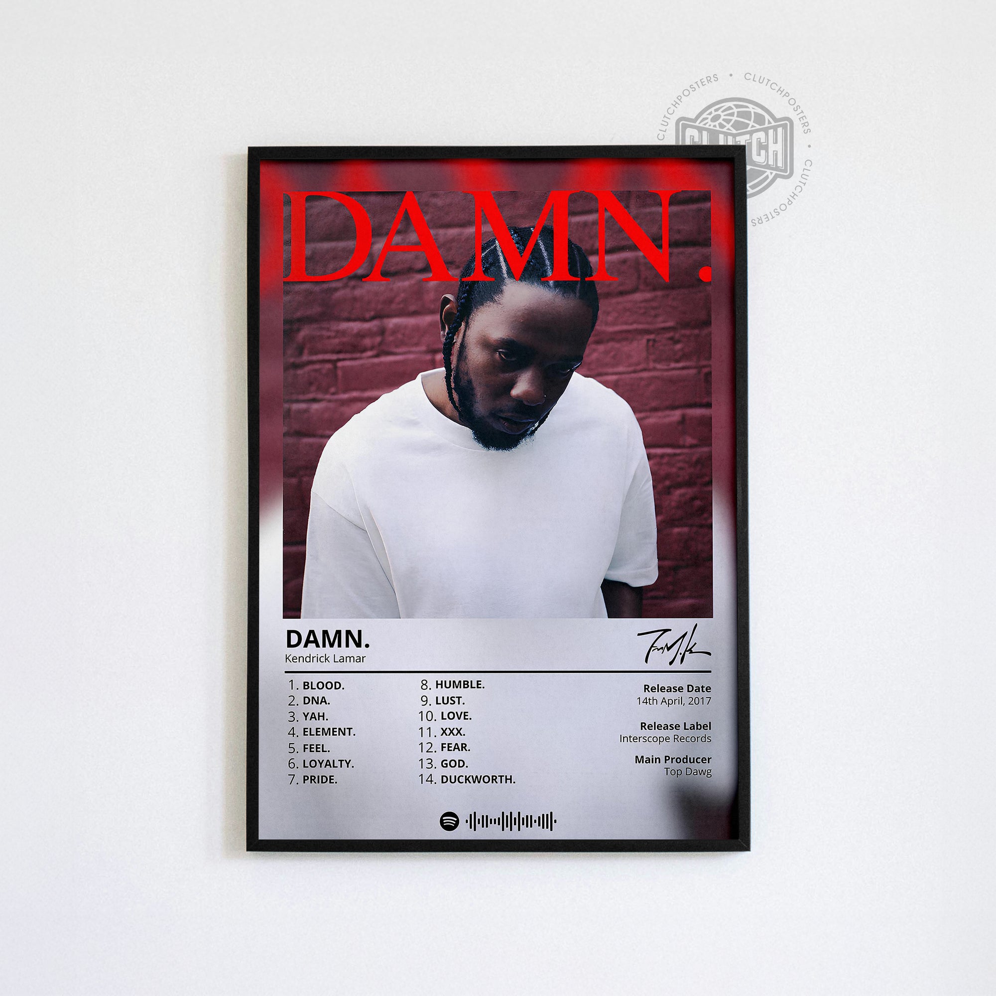 Kendrick Lamar 'Damn' Album Poster