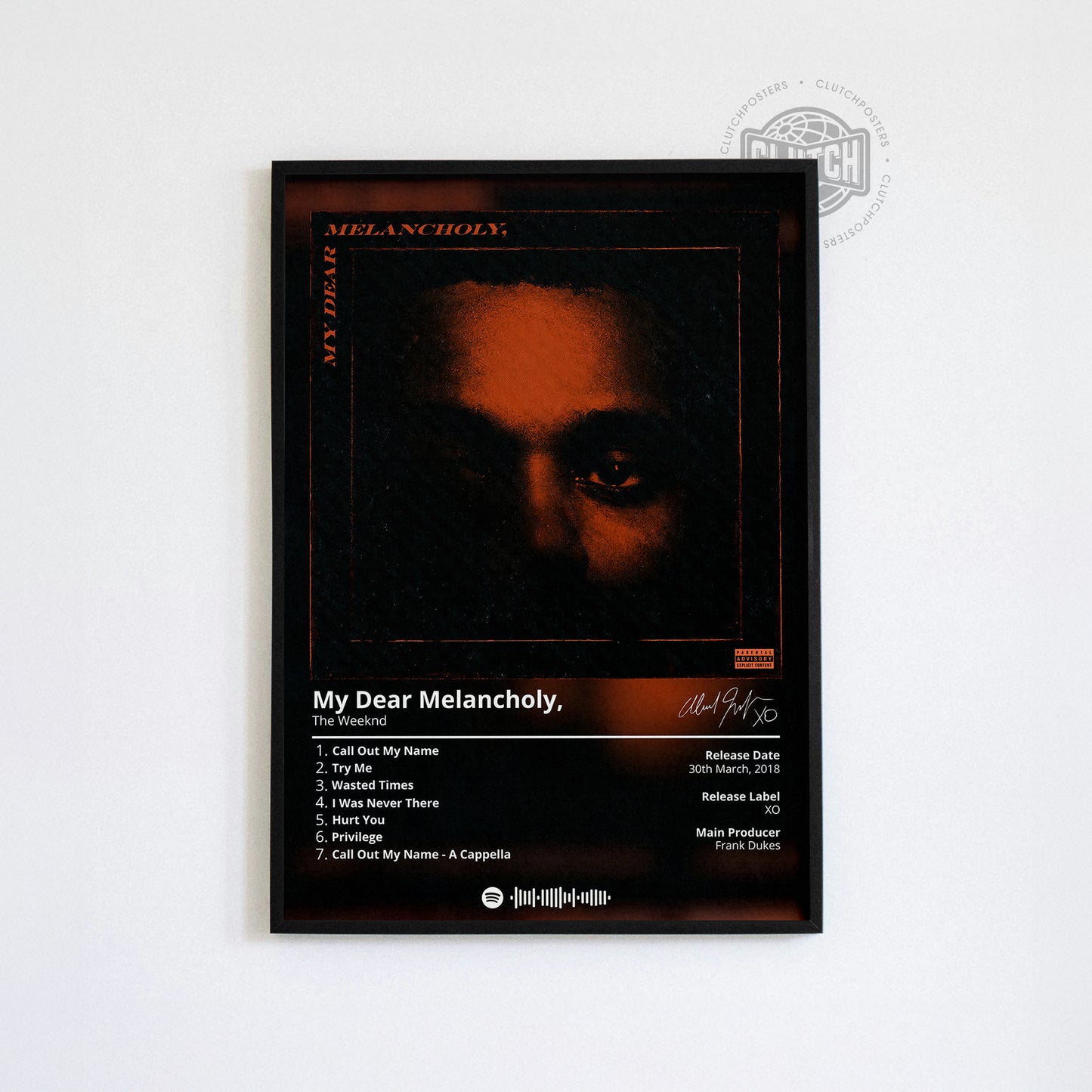 The Weeknd 'My Dear Melancholy' Album Poster
