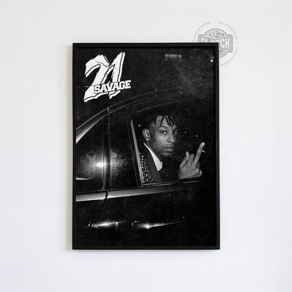 21 Savage B&W Poster