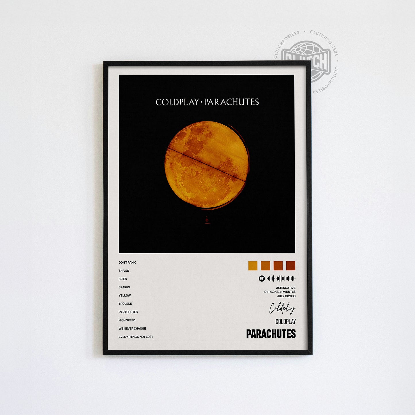 Coldplay 'Parachutes' Album Poster