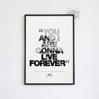 Oasis 'Live Forever' Lyric Poster