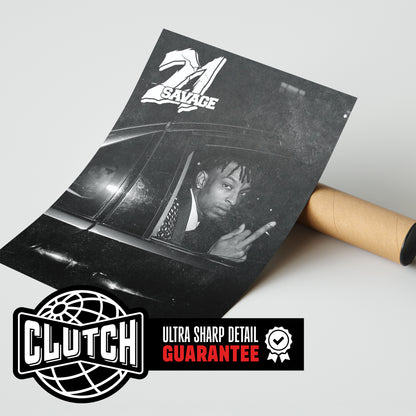 21 Savage B&W Poster