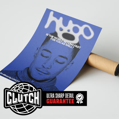 Loyle Carner 'Hugo World Moving Fast' Deep Blue Poster