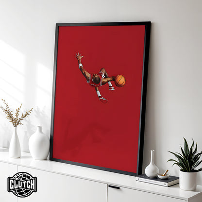 Michael Jordan Red Minimalist Poster