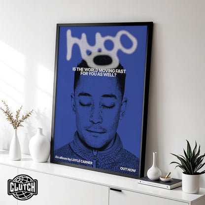 Loyle Carner 'Hugo World Moving Fast' Deep Blue Poster
