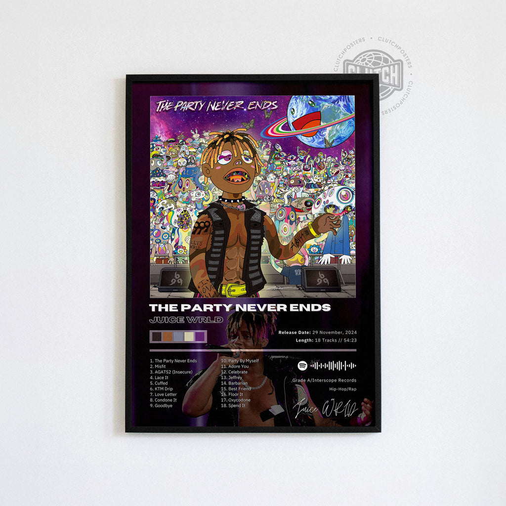 Juice WRLD 'The Party Never Ends' Album Poster