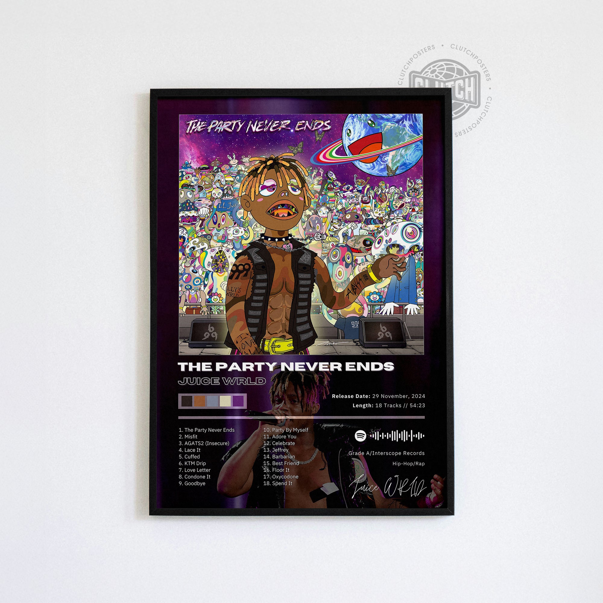 Juice WRLD 'The Party Never Ends' Album Poster