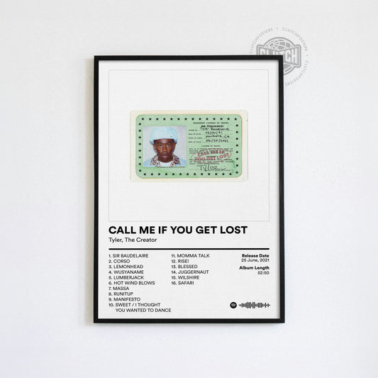 Tyler The Creator 'CALL ME IF YOU GET LOST' Album Poster
