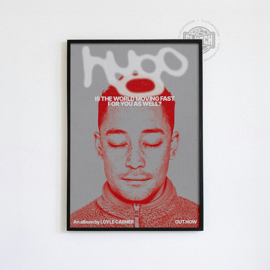 Loyle Carner 'Hugo World Moving Fast' Red Poster