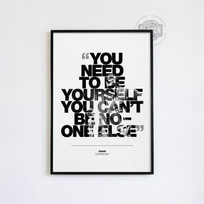 Oasis 'Supersonic' Lyric Poster