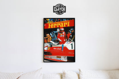 Ferrari Lauda F1 Vintage Poster