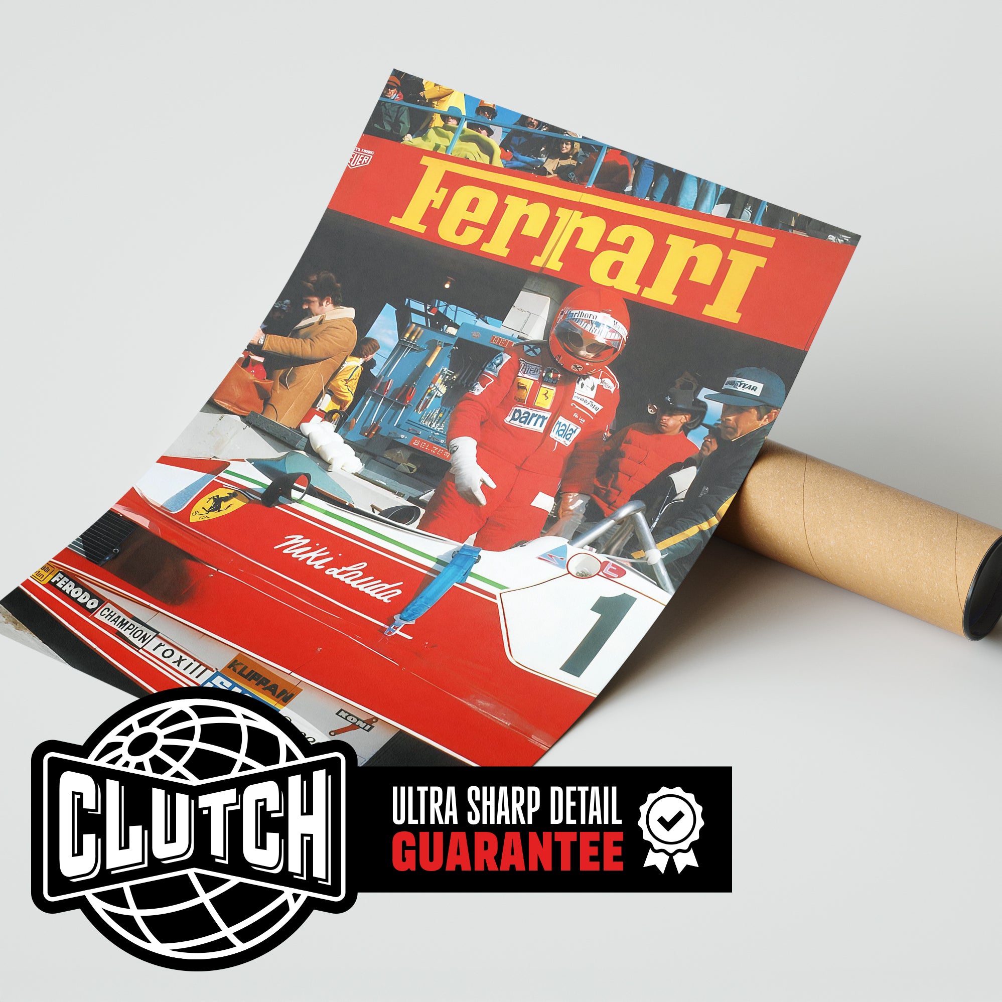 Ferrari Lauda F1 Vintage Poster