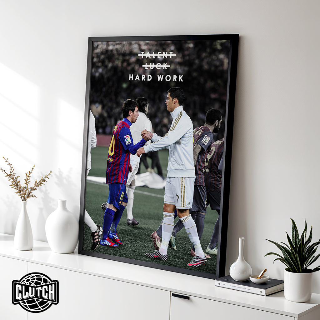 Messi & Ronaldo 'Hard Work' Poster