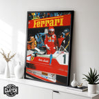 Ferrari Lauda F1 Vintage Poster