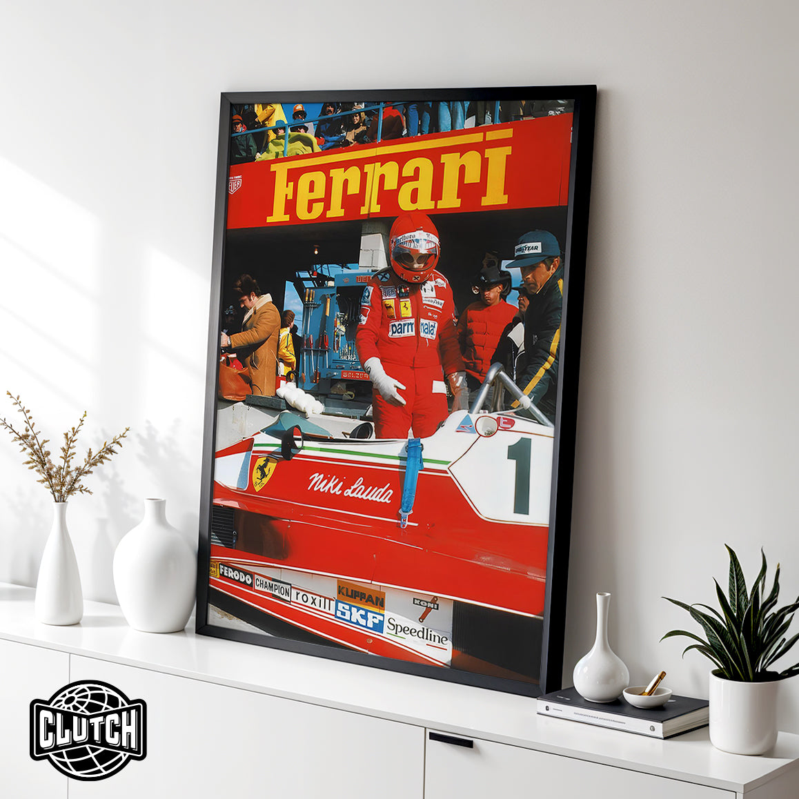 Ferrari Lauda F1 Vintage Poster