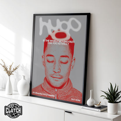 Loyle Carner 'Hugo World Moving Fast' Red Poster