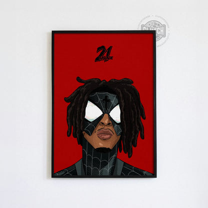 21 Savage x Spiderman Poster