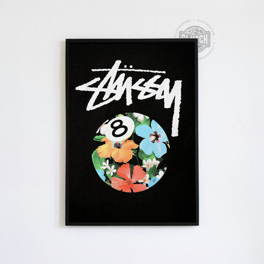 Stussy Flower 8 Ball Poster