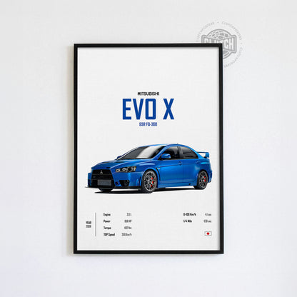 Mitsubishi EVO X 'CORE' Car Poster