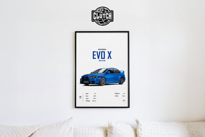 Mitsubishi EVO X 'CORE' Car Poster