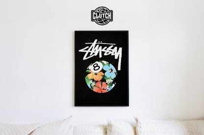 Stussy Flower 8 Ball Poster