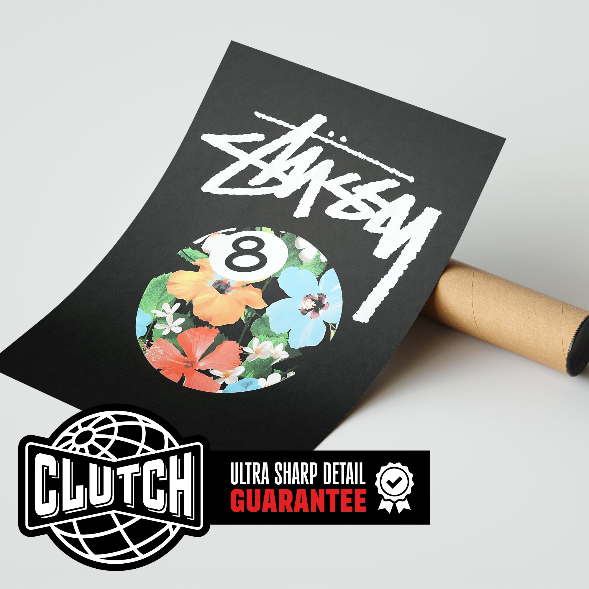 Stussy Flower 8 Ball Poster