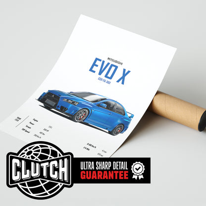 Mitsubishi EVO X 'CORE' Car Poster