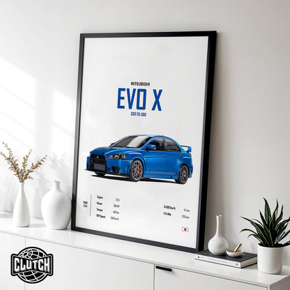Mitsubishi EVO X 'CORE' Car Poster