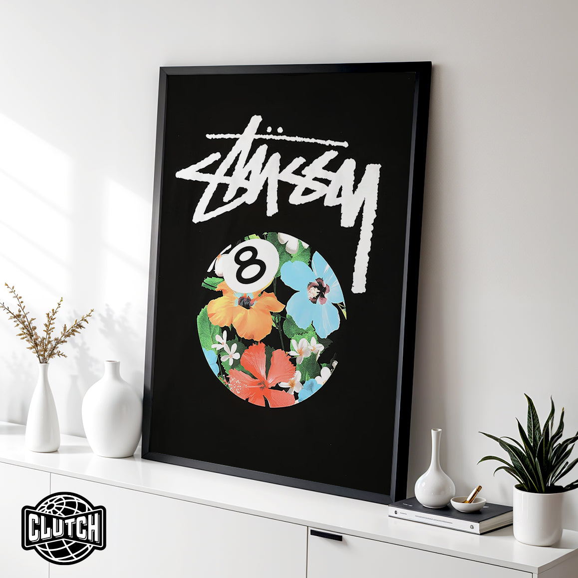 Stussy Flower 8 Ball Poster