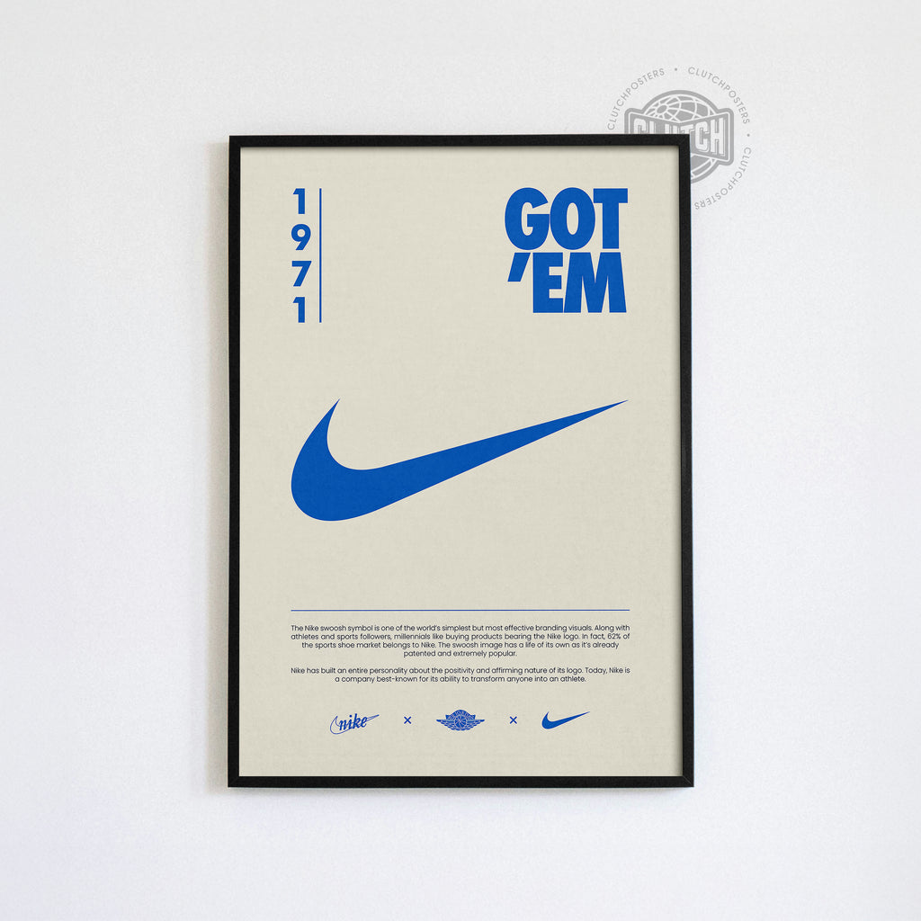 Nike Origins Blue Beige Poster