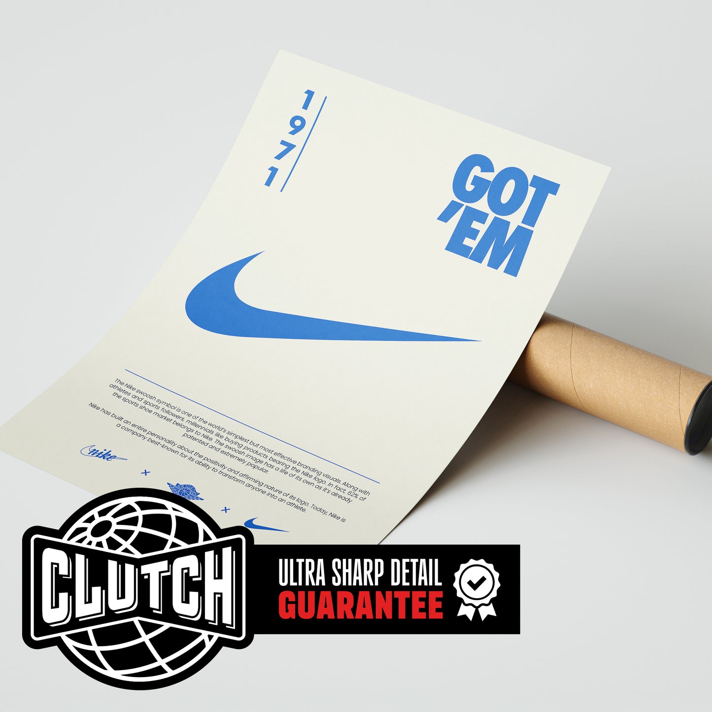 Nike Origins Blue Beige Poster