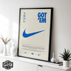 Nike Origins Blue Beige Poster