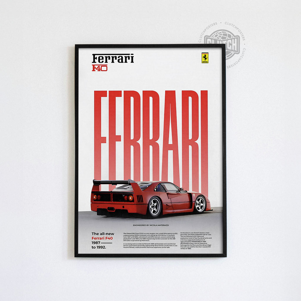 Ferrari F40 Classic Series Poster