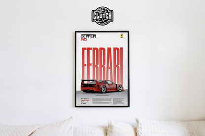 Ferrari F40 Classic Series Poster