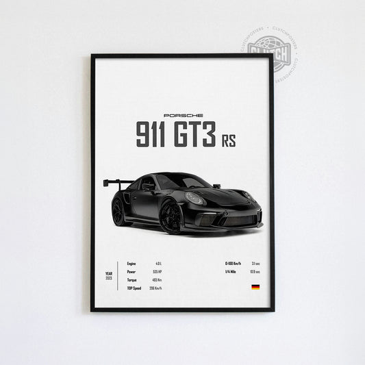Porsche 911 GT3 RS 'CORE' Car Poster
