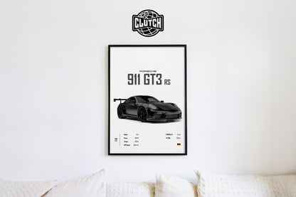 Porsche 911 GT3 RS 'CORE' Car Poster