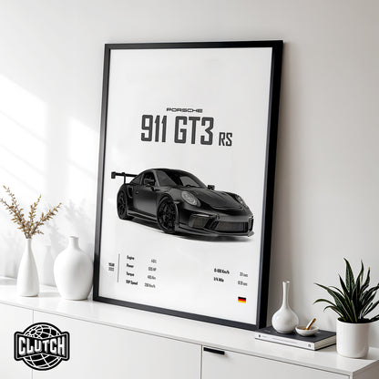 Porsche 911 GT3 RS 'CORE' Car Poster