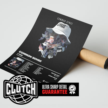 J Hus "Common Sense" Album Poster