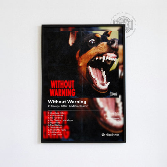 21 Savage 'Without Warning' Album Poster