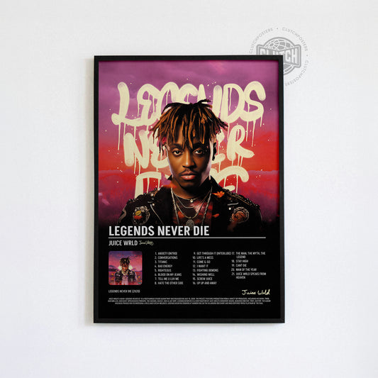 Juice WRLD 'Legends Never Die' Tracklist Poster